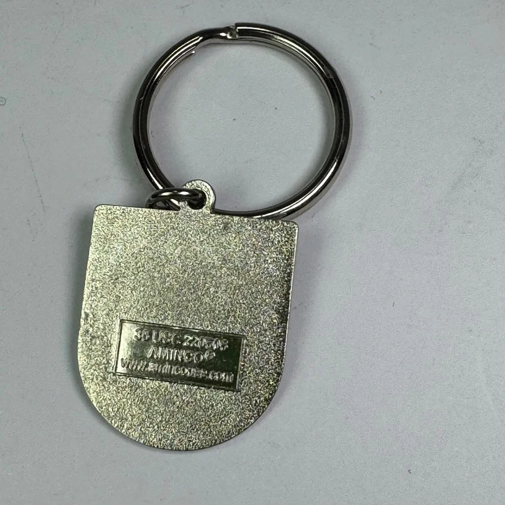 USA Olympic Games Keychain Black Shield Emblem Ring Holder Enamel by Aminco 1